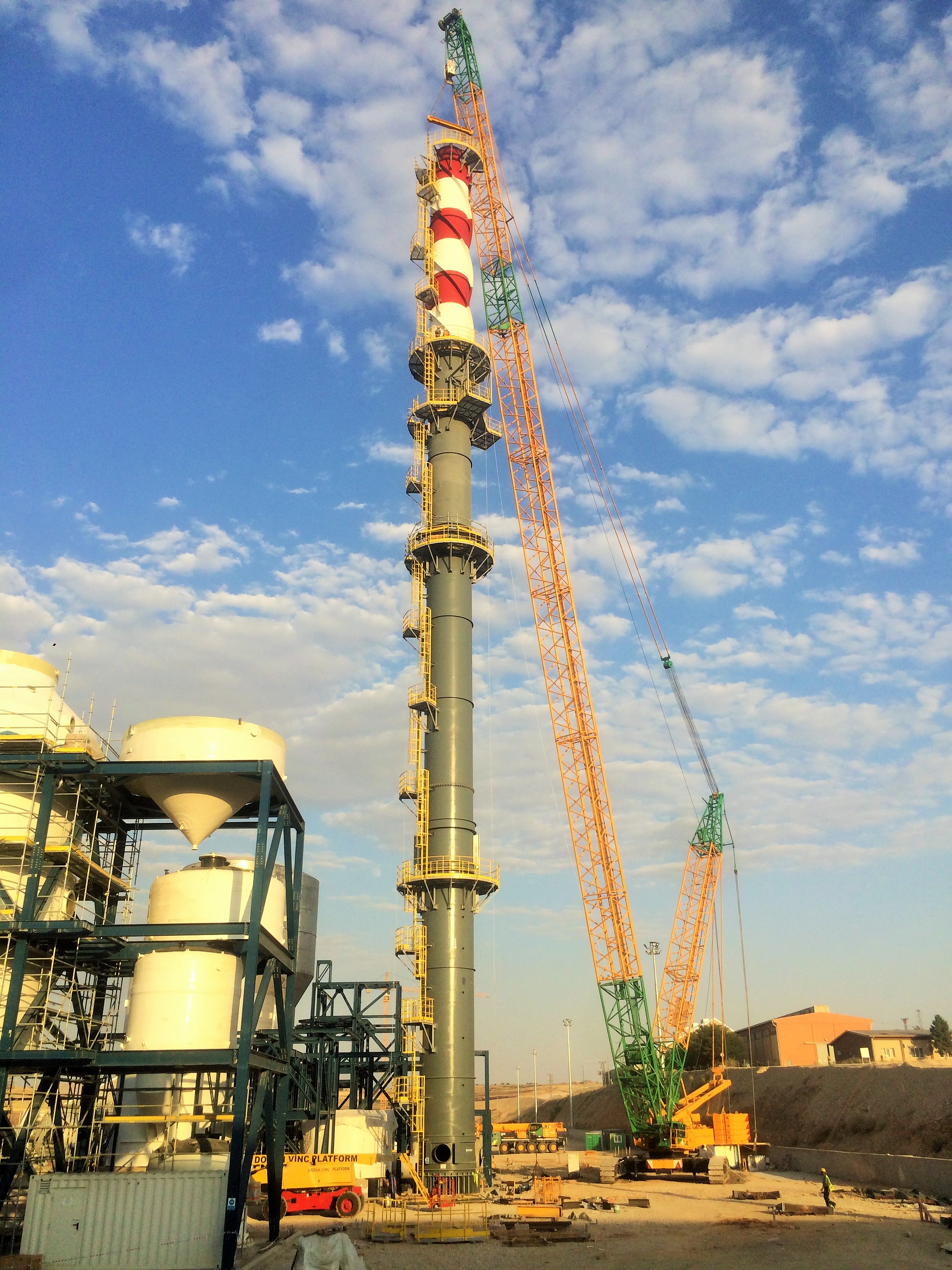 Eti Bakır Gübre Fabrikası, Sülfürik Asit Tesisi  Ekipman, Gaz Kanalları ve Şutlar İmalat ve Montaj İşleri